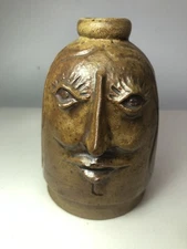 Small Pottery Face Jug Sculpture 