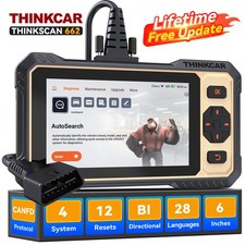 2025 ThinkScan 662 OBD2 Scanner Engine ABS SRS Code Reader Diagnostic Tool CANFD