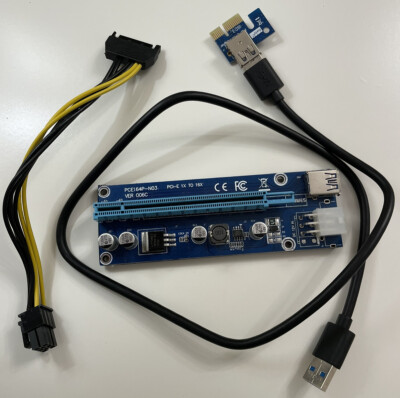 8 x PCE164P N03 VER006C PCI E 1x auf 16x Powered Riser Adapter Karte