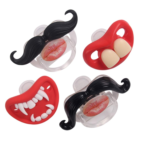 Funny Toddler Orthodontic Mustache Pacifiers, BPA Free, Latex Free - 4 Pack - Picture 9 of 12