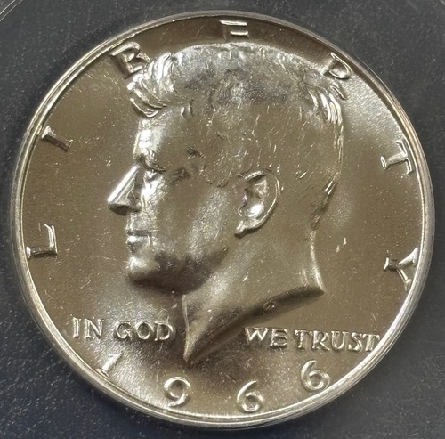 1966 50C SMS Kennedy Half Dollar ANACS SP66 40% Silver-"Weak FG" (NOT a Variety) - Picture 3 of 7