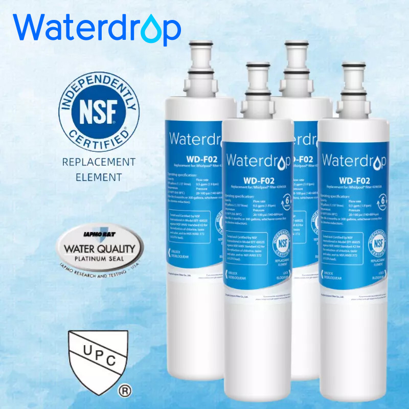 Waterdrop 4396508 Water Filter, Replacement for nlc240v , Kenmore 46-9010 (4)