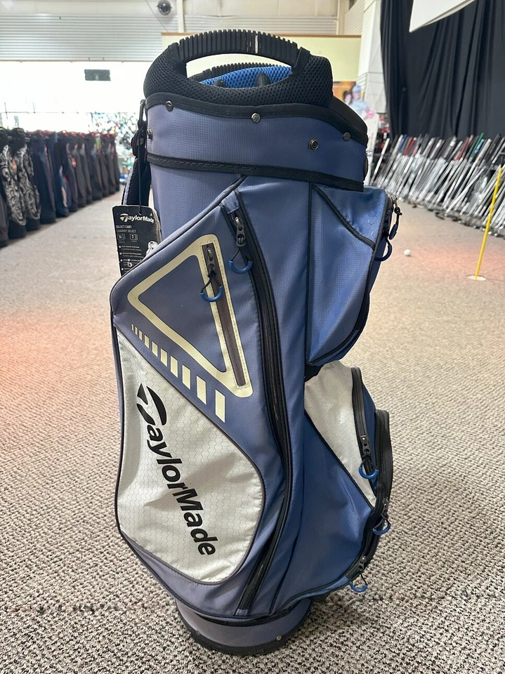 TaylorMade Cart Bag 15-Way Divider 7 Pockets Harness Handle Blue/White - Image 2 of 4
