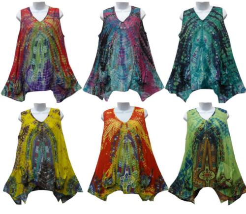 Orlo Pixie Più Colori In Store Plus Hippie Festival Tie Dye Dashiki Pixie Top Arancione - Foto 2 di 2
