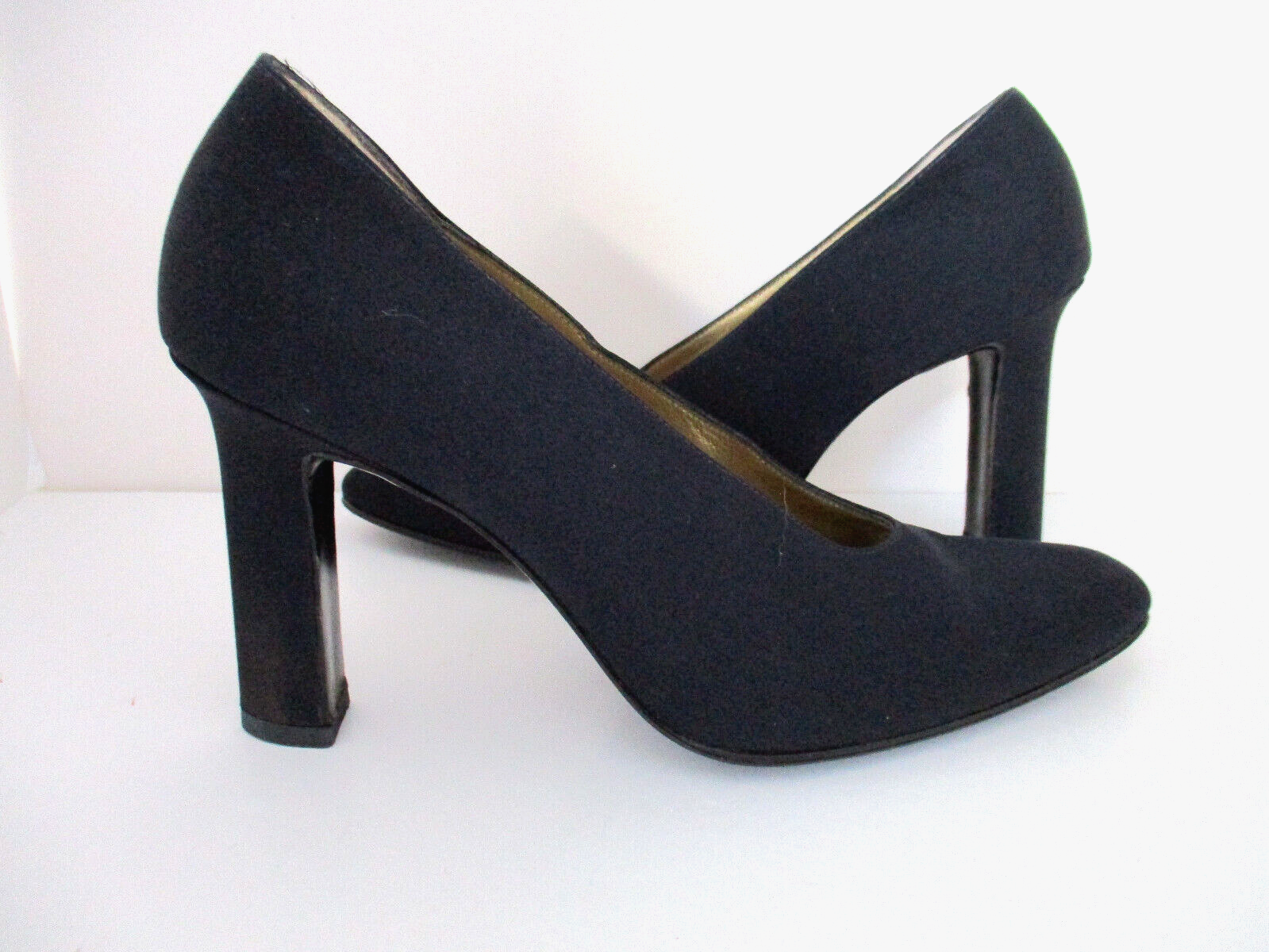 Scarpe donna tacco Yves Saint Laurent 7M pelle nera e seta Made in Italy