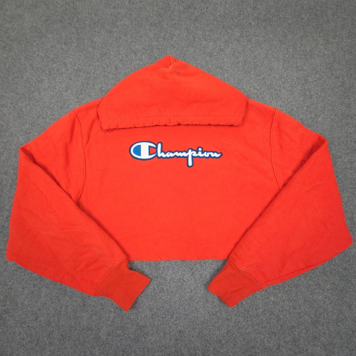 Champion Jumper Womens LARGE Red Cropped Long Sleeve reverse weave