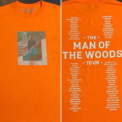 *stained* Adult Medium Justin Timberlake Man Of The Woods Orange Tour  T-Shirt M