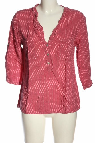 MADE IN ITALY Blusa-camisa rosa-blanco estampado a lunares look casual  Mujeres | eBay