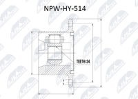 NPW-HY-514 Nty Gelenksatz, Antriebswelle FüR Hyundai,Hyundai (Huatai)