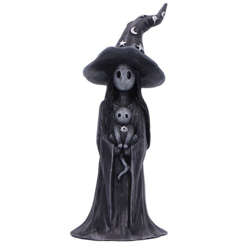 Nemesis Now Little Souls, Glimmer Figurine 12cm, Resin, Black, Witch Ghost | Cat Figurine, Cast in the Finest Resin, Expertly Hand-Painted - Image 3