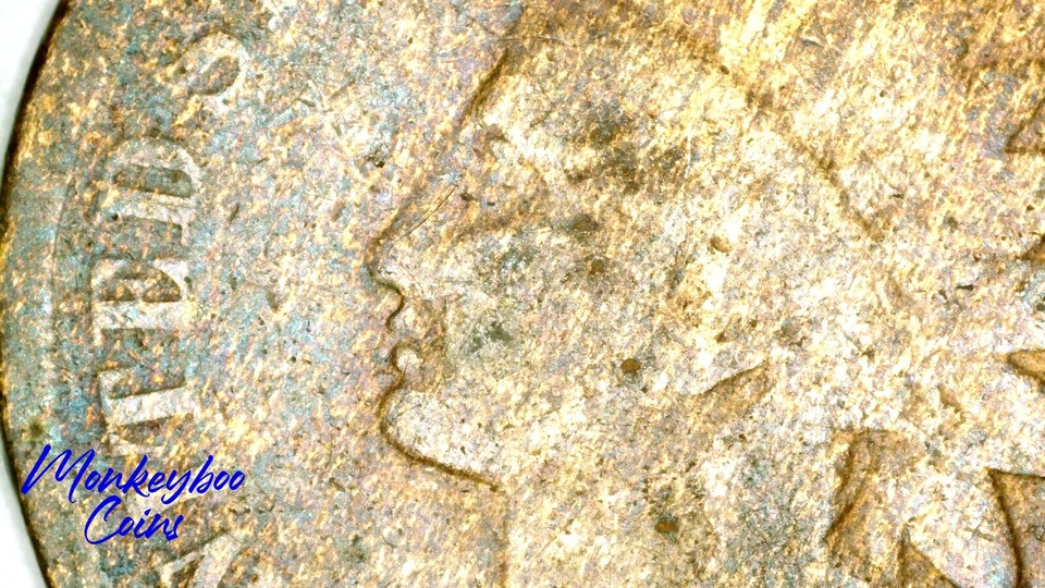 1878 Indian Head Cent - Improper Alloy Mix Wood Grain Woody - Rare Error Coin - Image 3 of 4