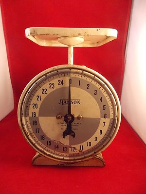 HANSON HOUSEHOLD SCALE 25 LB. WORKING CONDITION COUNTRY DECOR.