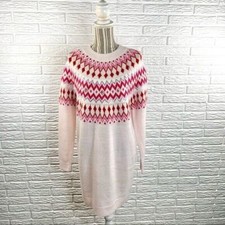 Asos Pink & Red Patterned Sequined Sweater Dress Size 2