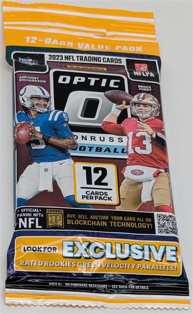 ONE Sealed Cello Fat Pack 2023 Donruss Optic NFL Football Cards