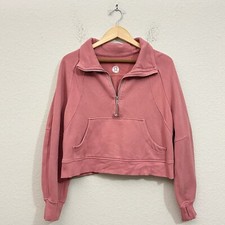 LULULEMON Scuba Oversized Sweatshirt Womens M/L Brier Rose Funnel Neck Half Zip