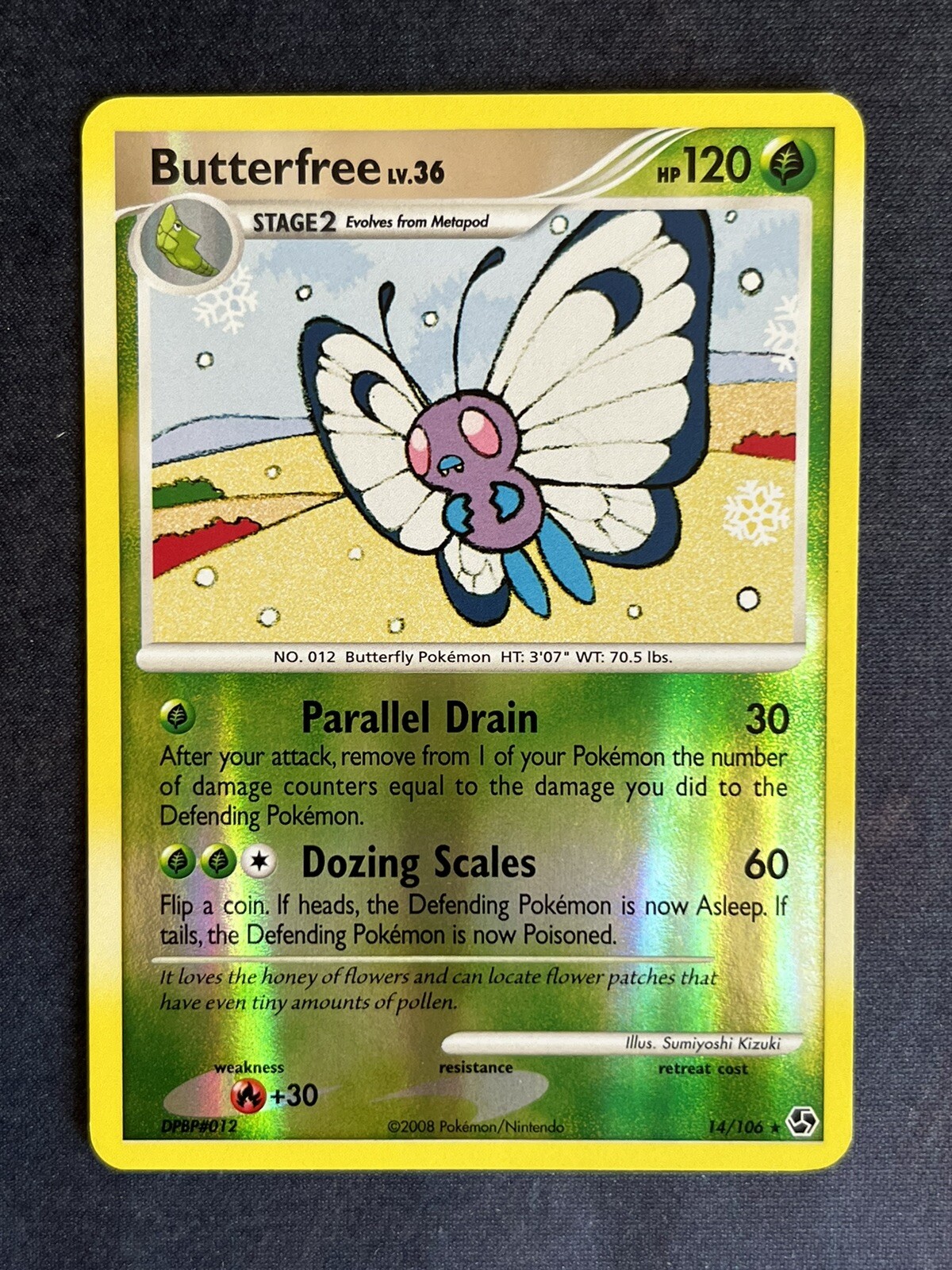 Pokémon TCG Butterfree 14/106 Great Encounters Reverse Holo Excellent Condition