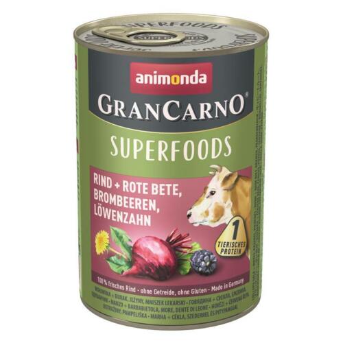 Animonda GranCarno Adult Superfood Rind & Rote Beete 6 x 400g (14,96€/kg) - Photo 1 sur 1
