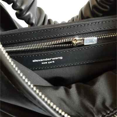 Alexander Wang Large Scrunchie Leather Top Handle Bag Black | eBay