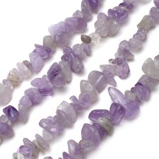 Natural Ultra Light Amethyst Chip Beads 32” Strand 5~8mm Jewelry Making Bulk