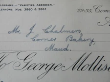 CHALMERS THE CORNER BAKERY MAUD  WW2 BILL FOR  SUGAR ETC  
