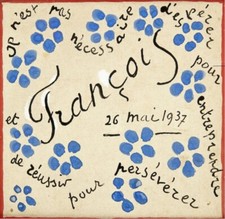 Matisse, Henri. (1869-1954): Maquette for a Baptismal Certificate, 1937