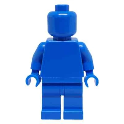 LEGO Blue Minifigure Figure Plain Head Body Legs Monochrome