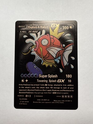 Magikarp Wailord Black GX Trading Display Card Tag Team Fan Art M