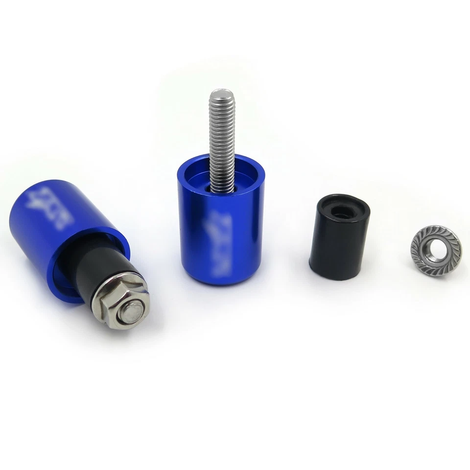 Extremos de barra azules de goma para Kawasaki Ninja 250 500 Zx600 Zx6 636 Zzr600 Zx6R Zx6Rr Foto 4 de 4