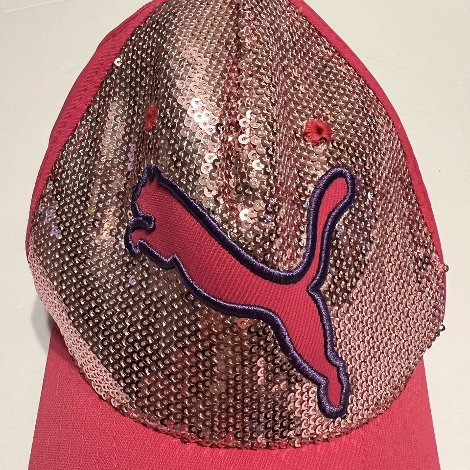 Puma Youth Adjustable Hat Cap Pink with Front Sequins - Image 2 of 4
