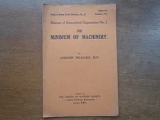 WW1 1917 PAMPHLET - "The Minimum of Machinery" League of Nations Society