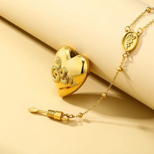 Lana Del Rey Necklace Heart-shaped Spoon LDR Merch Snake Chain Pendant Classic - Picture 1 of 17