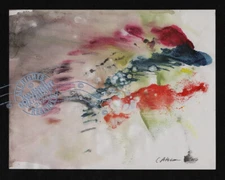 Running Man The Sprinter 2016 C Peterson * Abstract * Watercolor Painting mythic