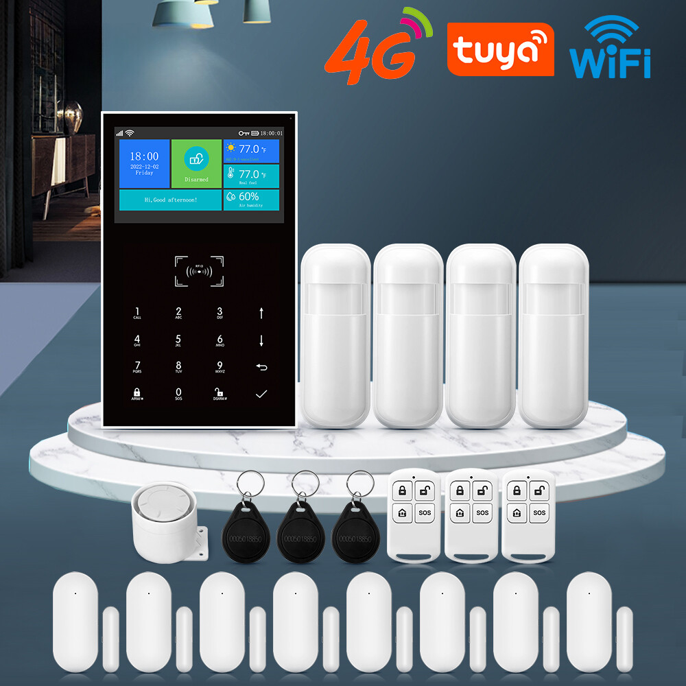 4G Wireless Burglar Alarm System Smart Home Security System Motion