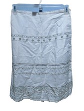 Uniform John Paul Richards Linen Blend Embroidered Skirt Size 8