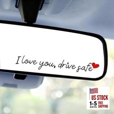 6pcs I Love You Drive Safe Mirror Sticker, Vinyl PVC Car Rearview Mirror Black