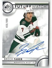 Brock Faber 2023-24 Upper Deck SP Authentic Rookie Future Watch Auto /999 Wild