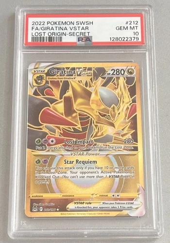 Pokémon Giratina VSTAR 212/196 Lost Origin Secret Rare Holo PSA 10 280 HP