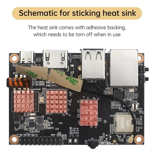K2B Quanzhi H618 Développement Carte Dissipateur thermique Pur Cuivre Radiateur'