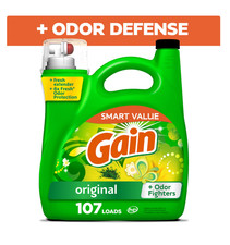Gain Laundry Detergent Liquid with Odor Fighters, Original Scent, 154 fl oz, 107