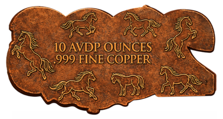 2026 Year of the Horse Colorized Shaped 10 oz Copper Medal (PRE