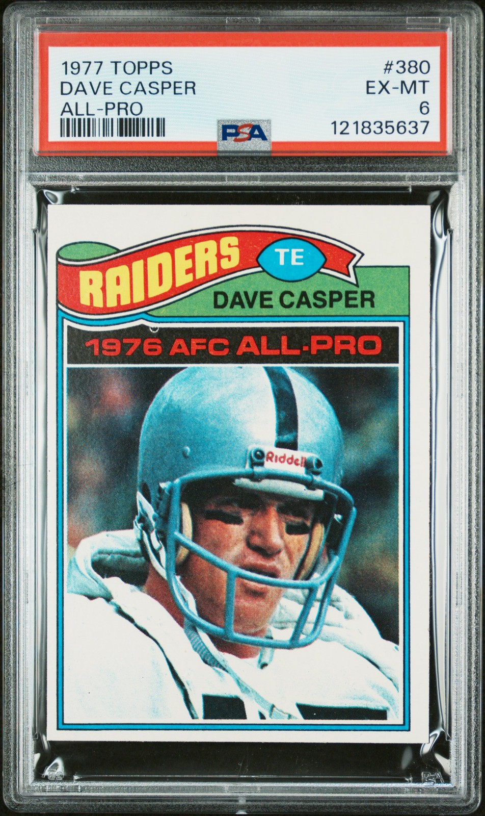 1977 TOPPS ALL-PRO #380 DAVE CASPER PSA 6