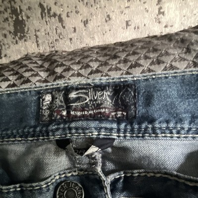 Silver Jeans Co. Men s Slim Straight Blue Light Wash Distressed Denim 5-Pocket