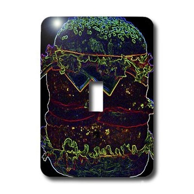 3dRose lsp_8096_1 LLC Hamburger Deluxe In Neon Single Toggle Switch