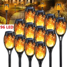 96 Led Solar Tiki Torches Lights Outdoor Waterproof Flickering Flames 43 Inch
