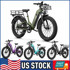 1800W Peak Electric Mountain Bike 26" x 4.0 Fat Tire Ebike 36MPH 48V 17.5A Adult