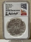 2021 American Silver Eagle NGC MS70 Eagle Landing T2 Early Release & Signed
