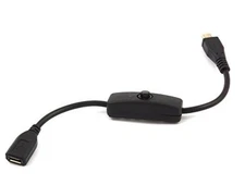 LoveRPi MicroUSB Male to Female Push On Off Power Switch Cable for Raspberry Pi3