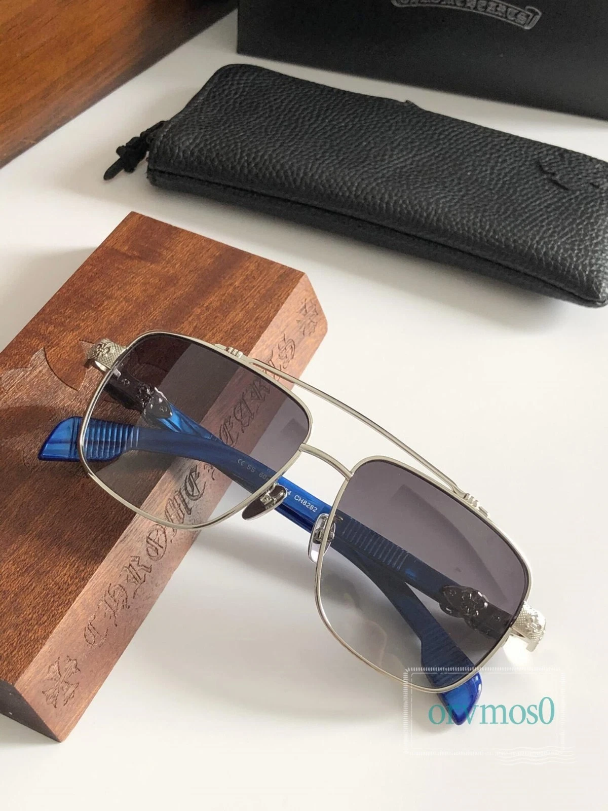 Chrome Hearts CH8282 Metal Frame Men's Aviator Square Sunglasses 60 16-145