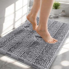 Thick Small Bathroom Rugs 24x16, Extra Soft Absorbent Chenille Striped Bath R...