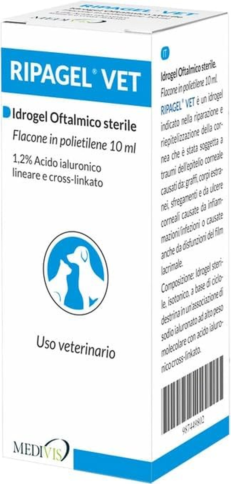Ripagel Vet 10 Ml | Soluzione Oftalmica per Cani e Gatti | Uso Veterinario